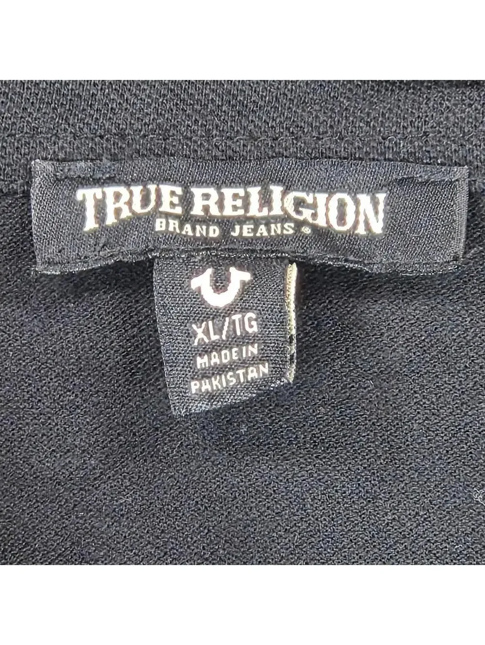 True Religion Men's Black and Grey Polo-shirt
